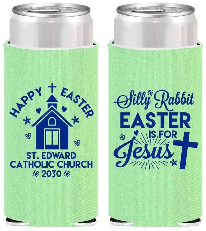 Personalized Easter Slim Can Coolers - Silly Rabbit | 210025