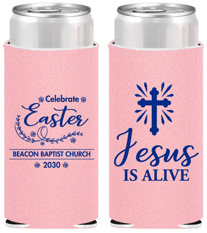 Personalized Easter Slim Can Coolers - Jesus Is Alive | 210027