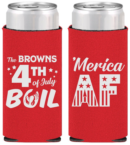 Personalized 4th Of July Slim Can Coolers - Merica Af | 220014