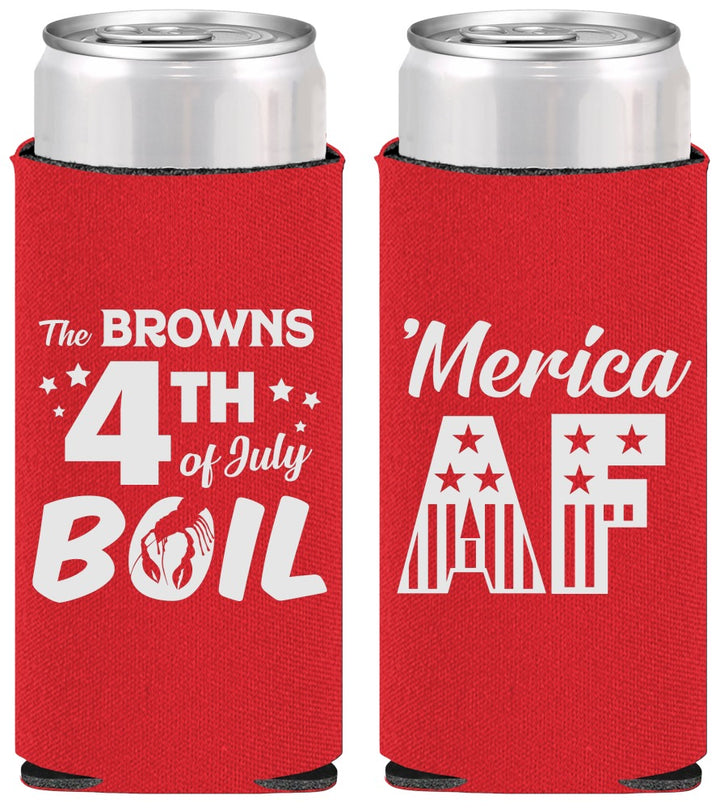 Personalized 4th Of July Slim Can Coolers - Merica Af | 220014