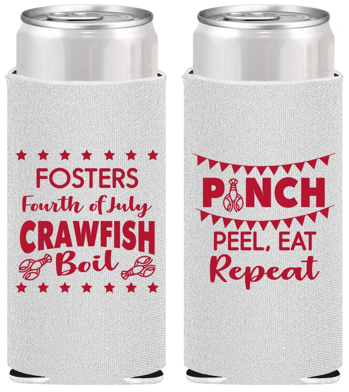 Personalized 4th Of July Slim Can Coolers - Crawfish Boil | 220016