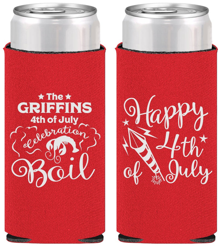 Personalized 4th Of July Slim Can Coolers - Crawfish Boil | 220018