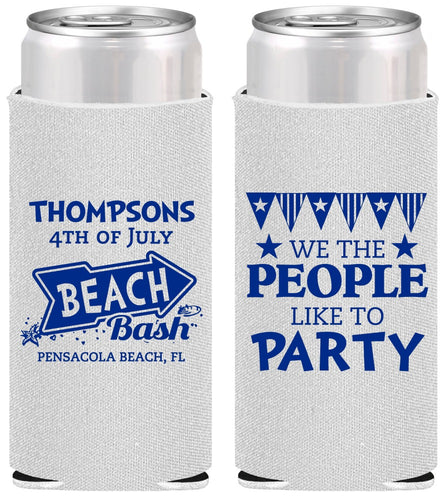 Personalized 4th Of July Slim Can Coolers - We The People | 220025