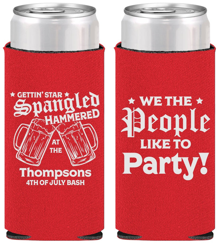 Personalized 4th Of July Slim Can Coolers - We The People | 220030