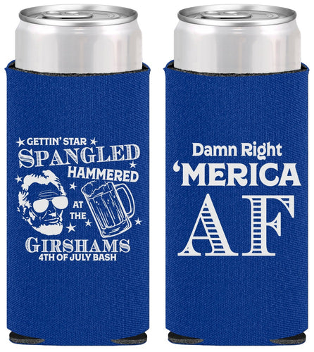 Personalized 4th Of July Slim Can Coolers - Merica Af | 220031