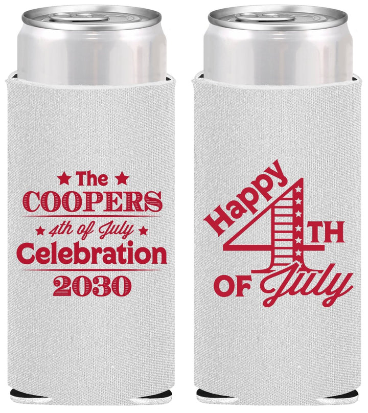 Personalized 4th Of July Slim Can Coolers - Independence Day | 220040