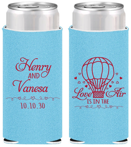 Personalized Wedding Slim Can Coolers - Hot Air Balloon | 225