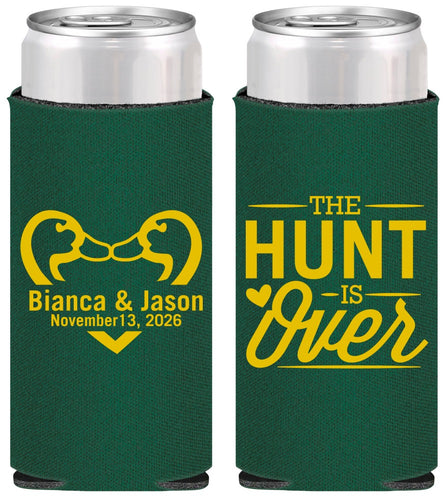 Personalized Wedding Slim Can Coolers - The Hunt Is Over Duck | 227