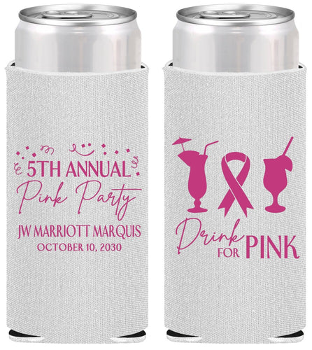 Personalized Awareness Slim Can Coolers - Drink For Pink | 230001