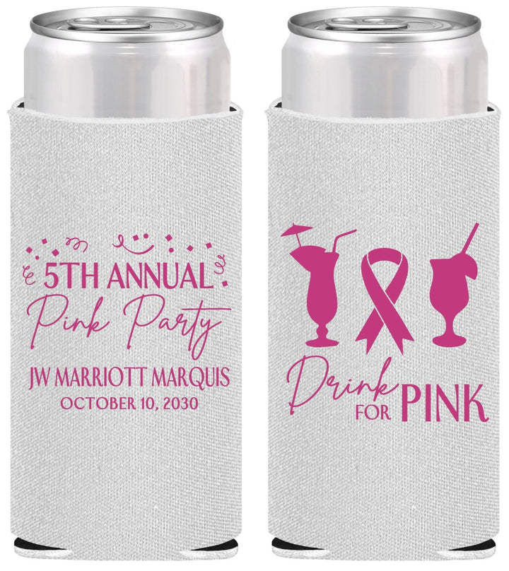 Personalized Awareness Slim Can Coolers - Drink For Pink | 230001
