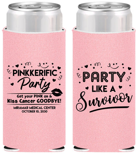 Personalized Awareness Slim Can Coolers - Party Like A Survivor | 230003