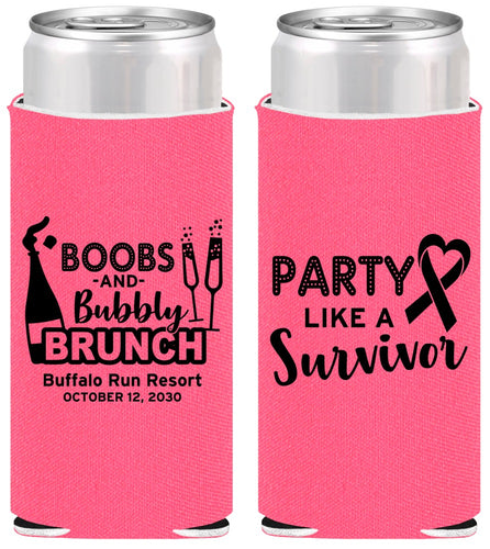 Personalized Awareness Slim Can Coolers - Party Like A Survivor | 230006