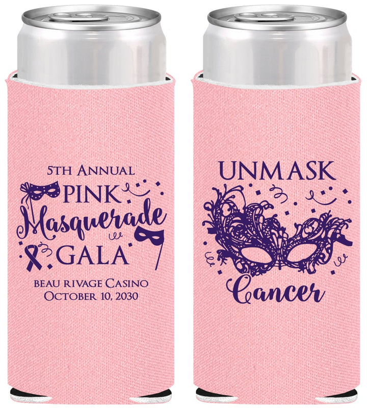 Personalized Awareness Slim Can Coolers - Masquerade | 230008