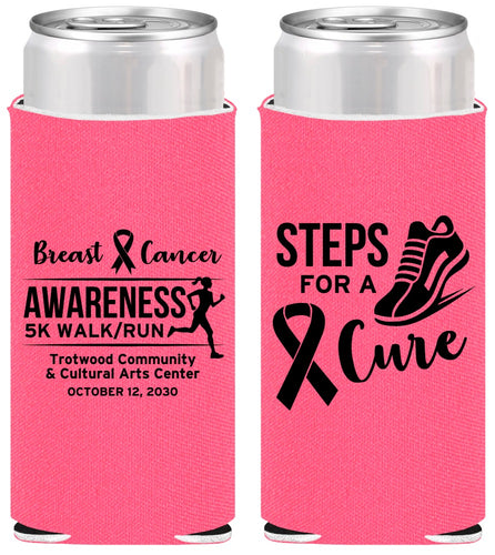 Personalized Awareness Slim Can Coolers - Steps For A Cure | 230014