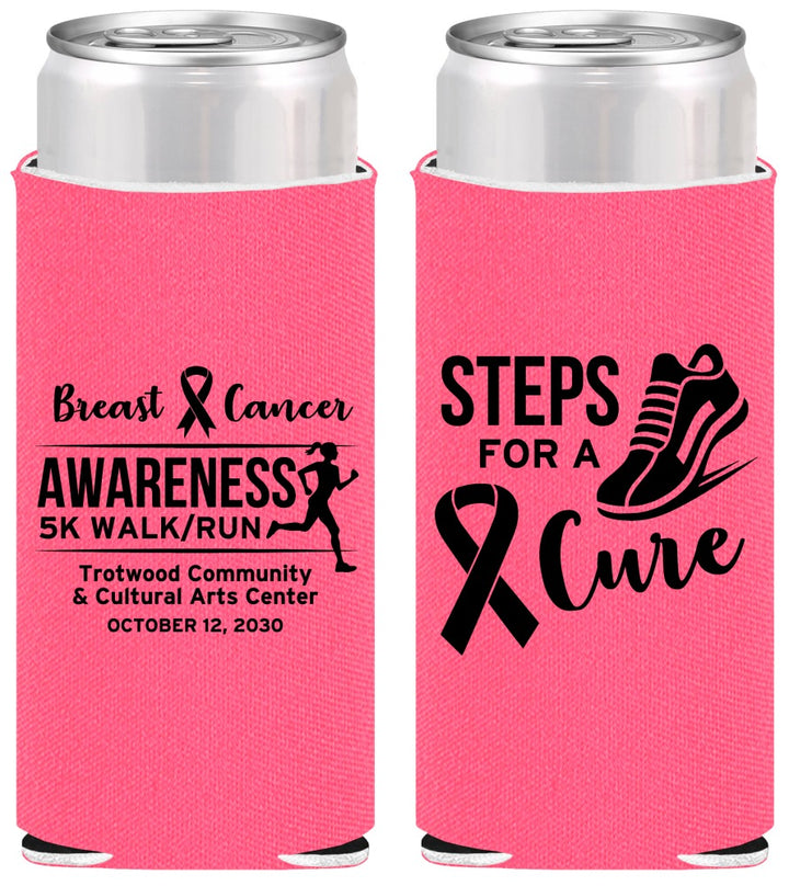 Personalized Awareness Slim Can Coolers - Steps For A Cure | 230014