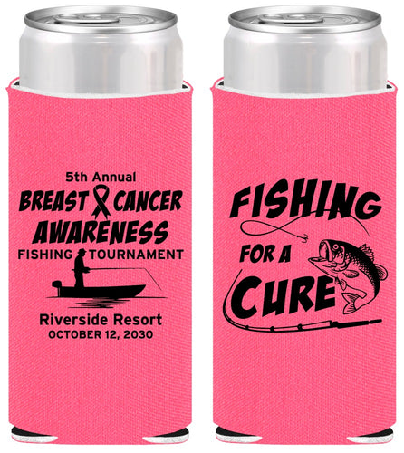 Personalized Awareness Slim Can Coolers - Fishing For A Cure | 230018