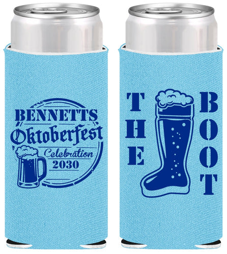 Personalized Oktoberfest Slim Can Coolers - Boot | 240004