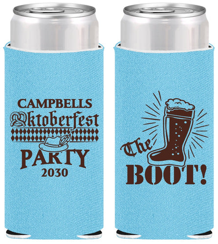 Personalized Oktoberfest Slim Can Coolers - Boot | 240006