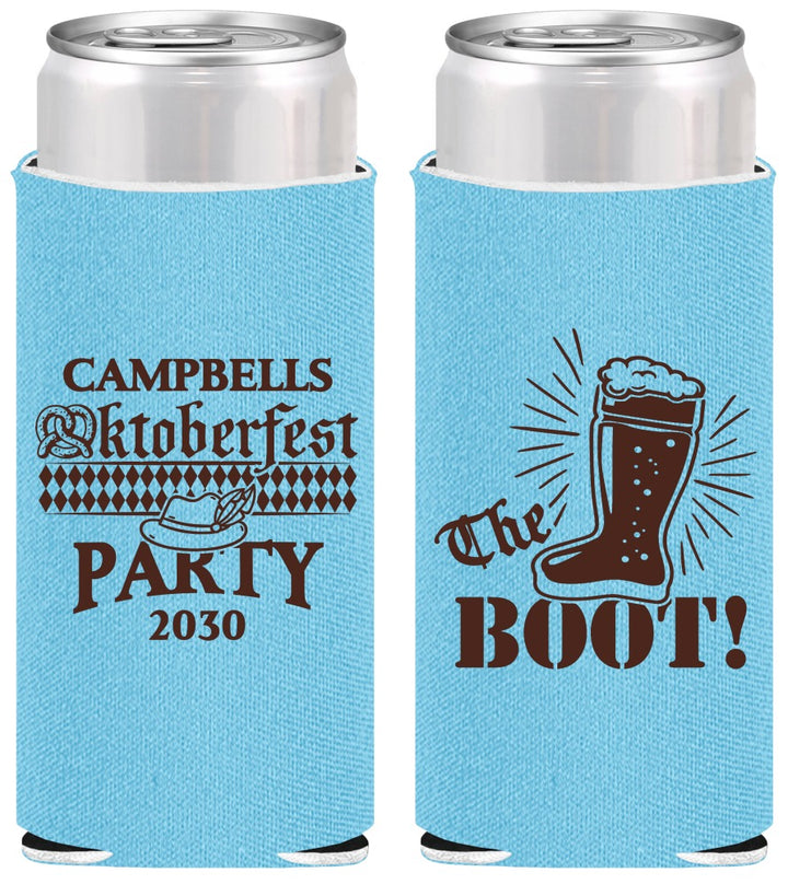 Personalized Oktoberfest Slim Can Coolers - Boot | 240006