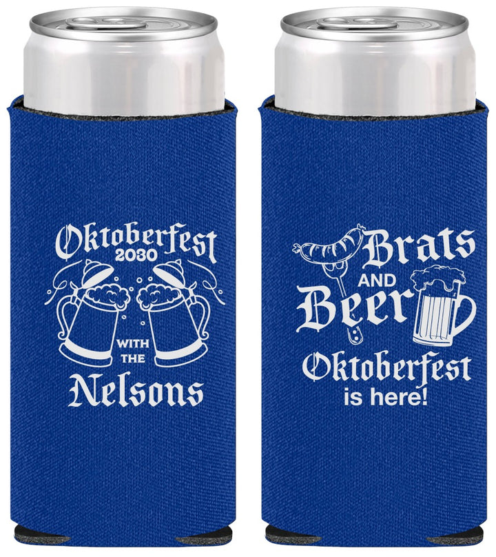 Personalized Oktoberfest Slim Can Coolers - Brats Beer | 240013