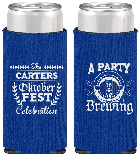Personalized Oktoberfest Slim Can Coolers - Beer Keg | 240017