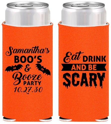 Personalized Halloween Slim Can Coolers - Boo Booze Scary | 250000
