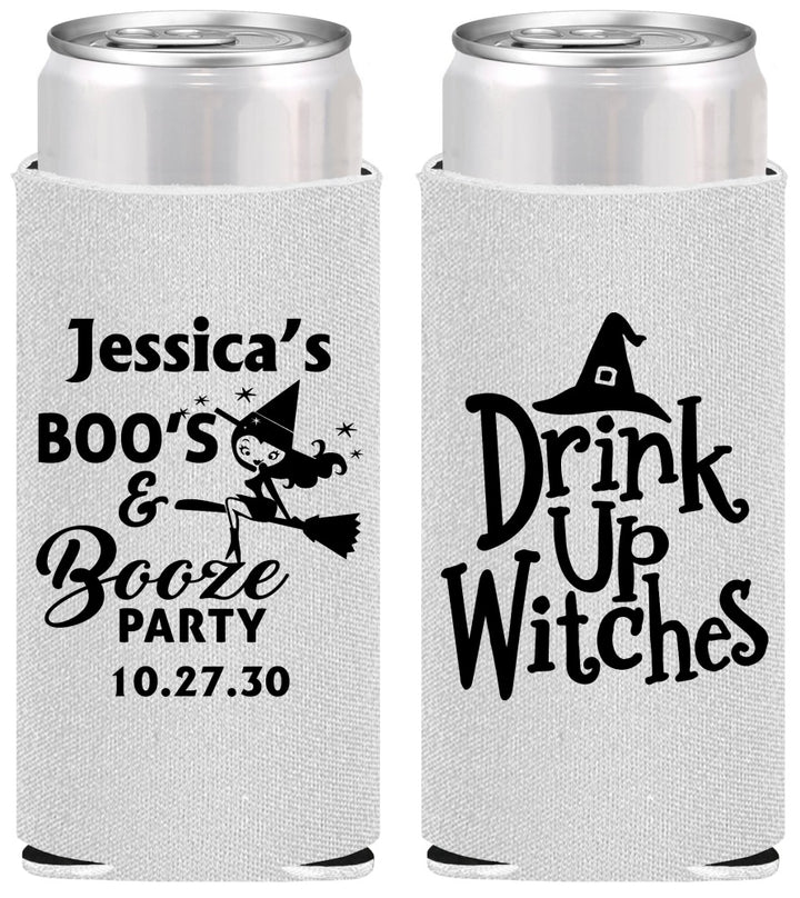 Personalized Halloween Slim Can Coolers - Drink Up Witches | 250001