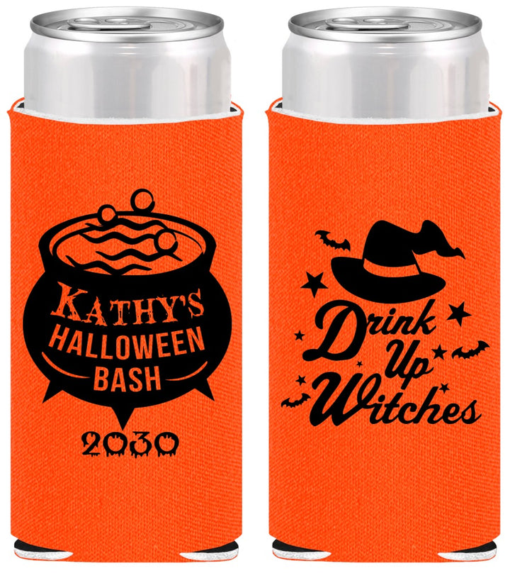 Personalized Halloween Slim Can Coolers - Drink Up Witches | 250004
