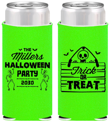 Personalized Halloween Slim Can Coolers - Trick Or Treat | 250010