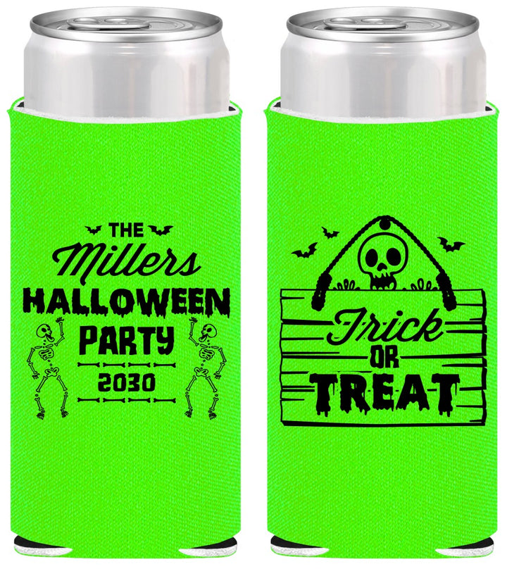 Personalized Halloween Slim Can Coolers - Trick Or Treat | 250010