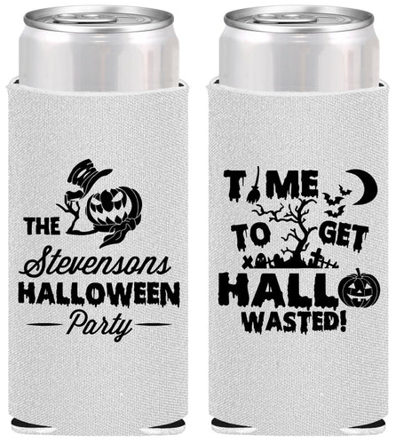 Personalized Halloween Slim Can Coolers - Hallowasted Pumpkin | 250013