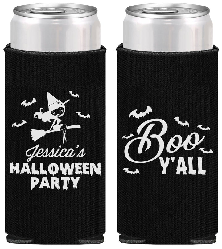Personalized Halloween Slim Can Coolers - Witch Boo | 250015