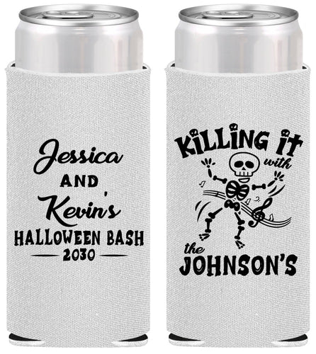 Personalized Halloween Slim Can Coolers - Skeleton | 250017