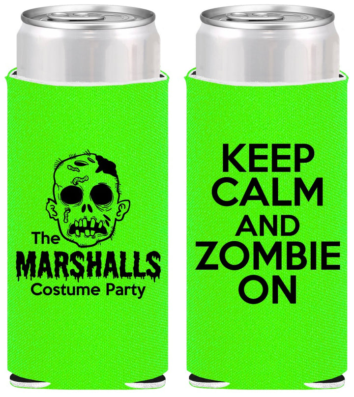 Personalized Halloween Slim Can Coolers - Zombie | 250018
