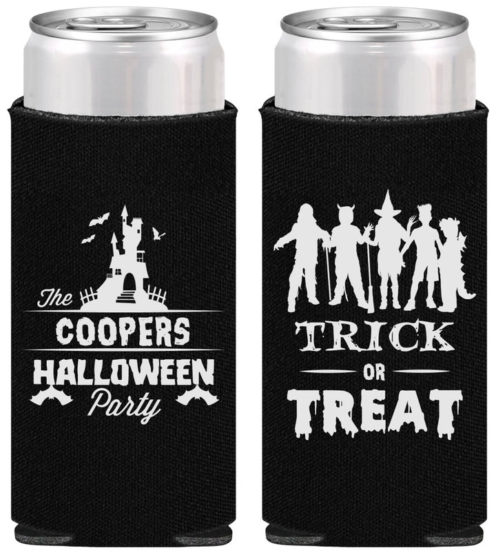 Personalized Halloween Slim Can Coolers - Trick Or Treat | 250019