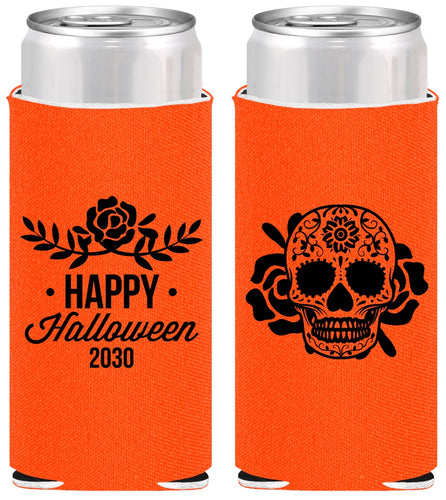 Personalized Halloween Slim Can Coolers - Sugar Skull | 250020