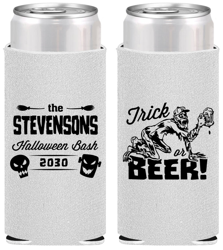 Personalized Halloween Slim Can Coolers - Trick Or Beer | 250021