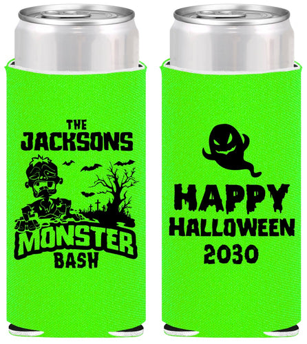 Personalized Halloween Slim Can Coolers - Ghost Monster | 250022