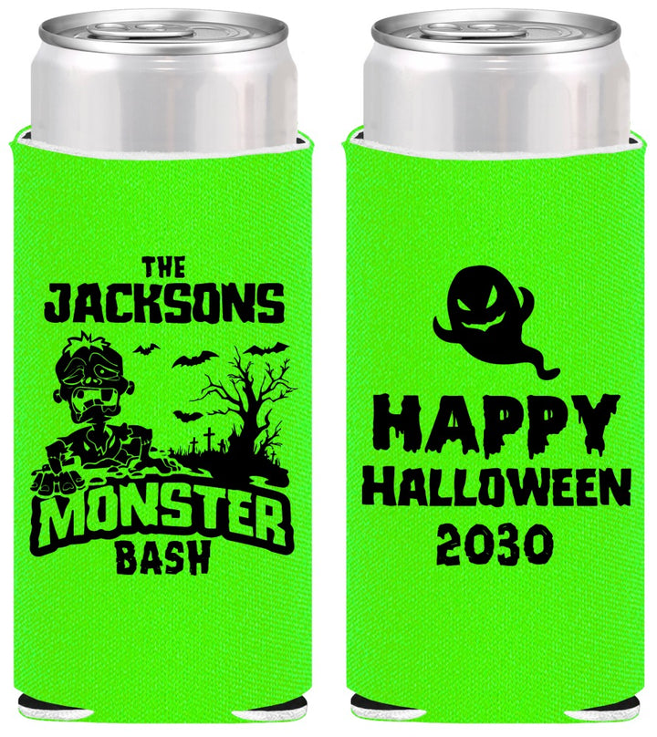 Personalized Halloween Slim Can Coolers - Ghost Monster | 250022