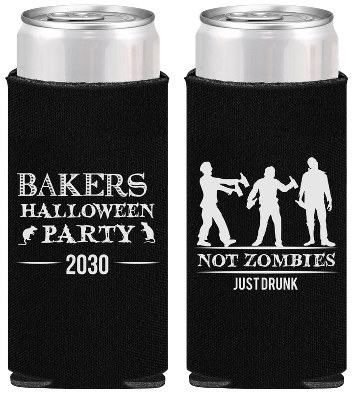 Personalized Halloween Slim Can Coolers - Zombies | 250023