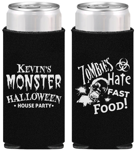 Personalized Halloween Slim Can Coolers - Monster Zombie | 250027