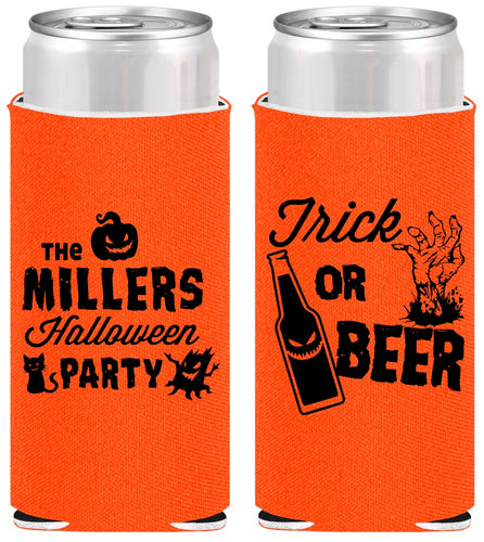 Personalized Halloween Slim Can Coolers - Trick Or Beer | 250032