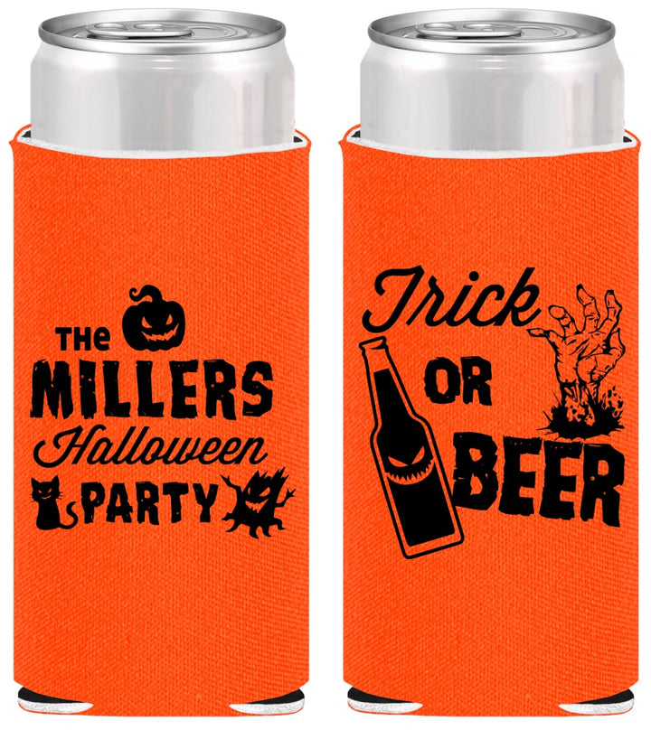 Personalized Halloween Slim Can Coolers - Trick Or Beer | 250032