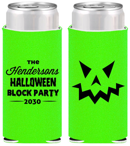 Personalized Halloween Slim Can Coolers - Pumpkin | 250034