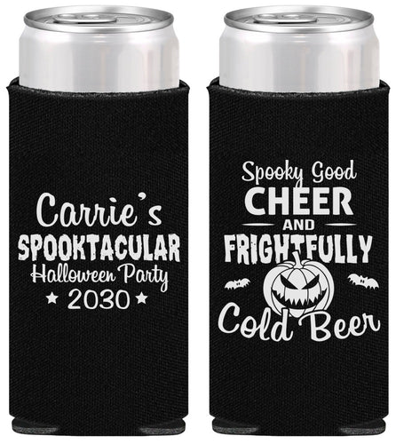 Personalized Halloween Slim Can Coolers - Pumpkin | 250035