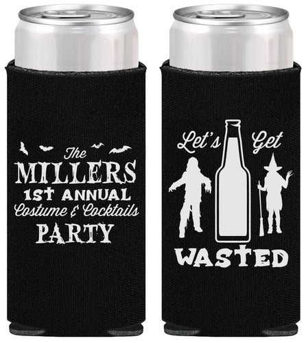Personalized Halloween Slim Can Coolers - Werewolf Witch | 250039