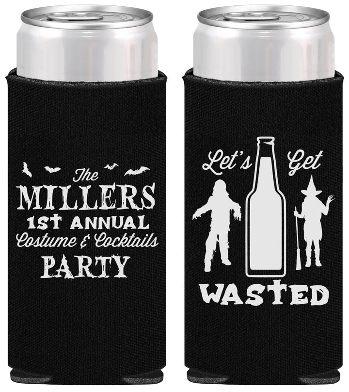Personalized Halloween Slim Can Coolers - Werewolf Witch | 250039
