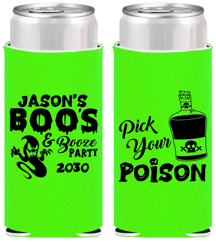 Personalized Halloween Slim Can Coolers - Ghost Boo | 250042