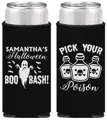 Personalized Halloween Slim Can Coolers - Boo Bash | 250043