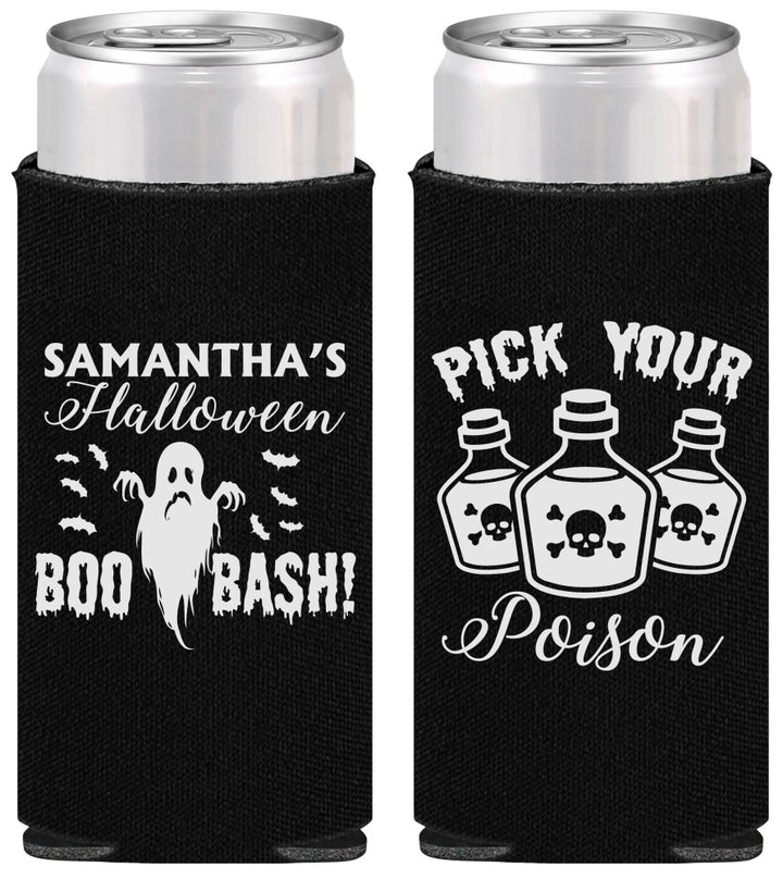 Personalized Halloween Slim Can Coolers - Boo Bash | 250043
